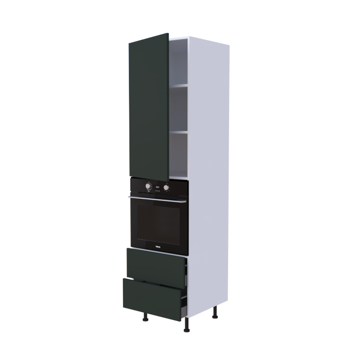 Colonne Four + 2 casseroliers + 1 porte battante - Larg. 60cm - Haut. 235cm (pieds inclus)