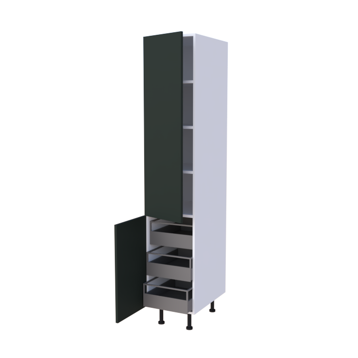 Colonne 2 portes + 3 tiroirs intérieurs - Larg. 40cm - Haut. 215cm (pieds inclus)