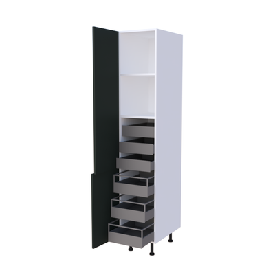 Colonne 2 portes + 6 tiroirs intérieurs - Larg. 40cm - Haut. 215cm (pieds inclus)