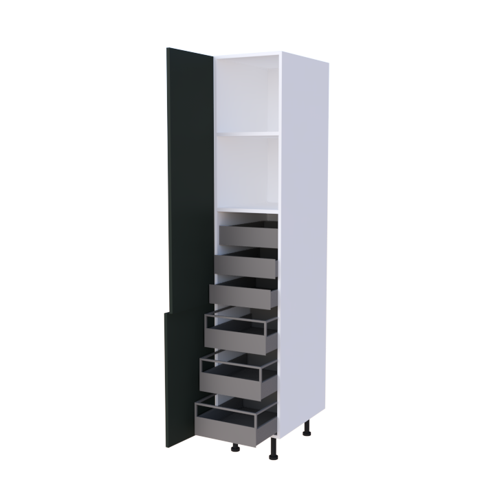 Colonne 2 portes + 6 tiroirs intérieurs - Larg. 40cm - Haut. 215cm (pieds inclus)