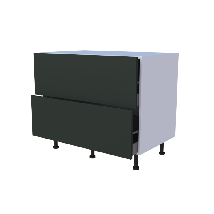 Meuble bas 2 casseroliers - Larg. 100cm - Haut. 85cm (pieds inclus)
