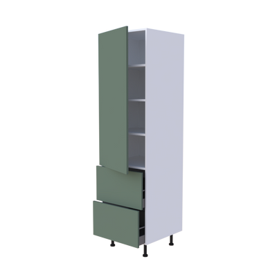 Colonne 1 porte + 2 casseroliers - Larg. 60cm - Haut. 215cm (pieds inclus)