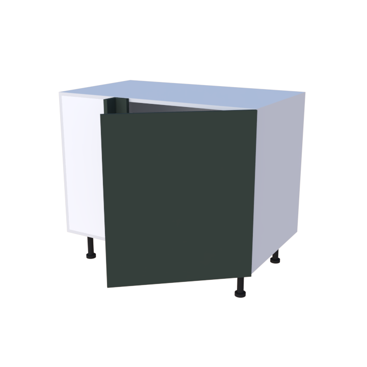 Meuble bas d'angle droite 1 porte - Larg. 100cm - Haut. 85cm (pieds inclus)