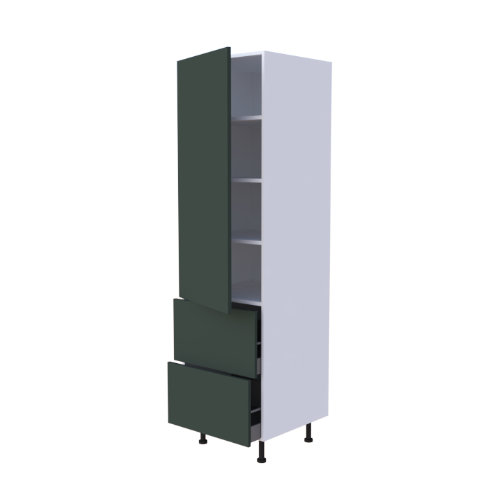 Colonne 1 porte + 2 casseroliers - Larg. 60cm - Haut. 215cm (pieds inclus)