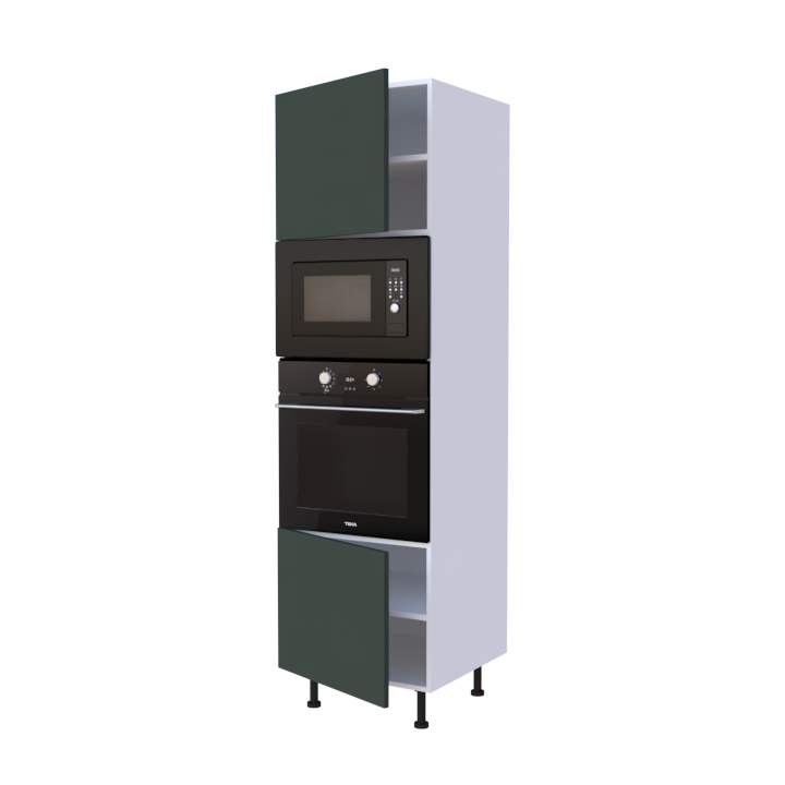 Colonne Four et micro onde + 2 portes - Larg. 60cm - Haut. 215cm (pieds inclus)