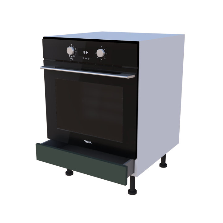Meuble bas four tiroir - larg. 60cm - Haut. 85cm (pieds inclus)