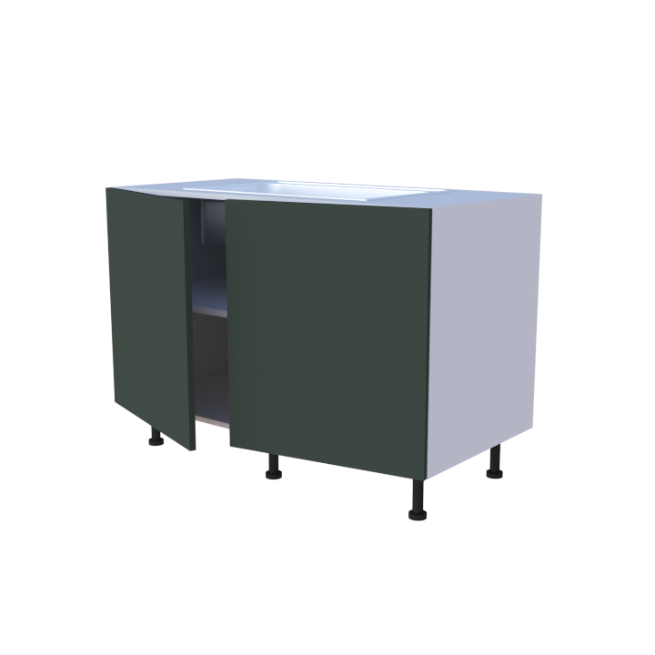 Meuble bas evier 2 portes - larg. 120cm - Haut. 85cm (pieds inclus)