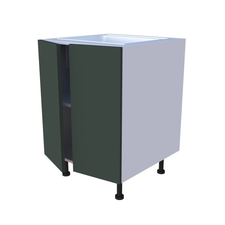 Meuble bas evier 2 portes - larg. 60cm - Haut. 85cm (pieds inclus)