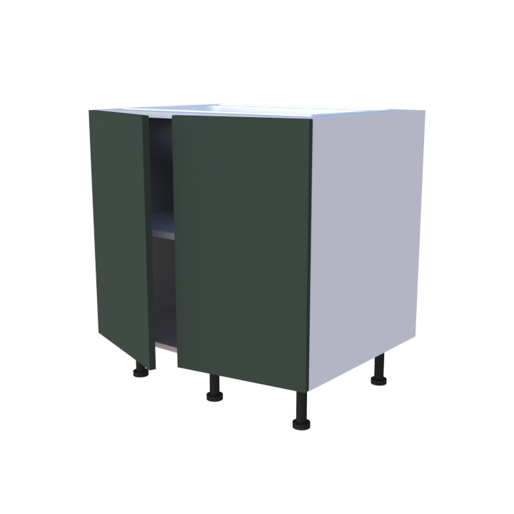 Meuble bas evier 2 portes - larg. 80cm - Haut. 85cm (pieds inclus)