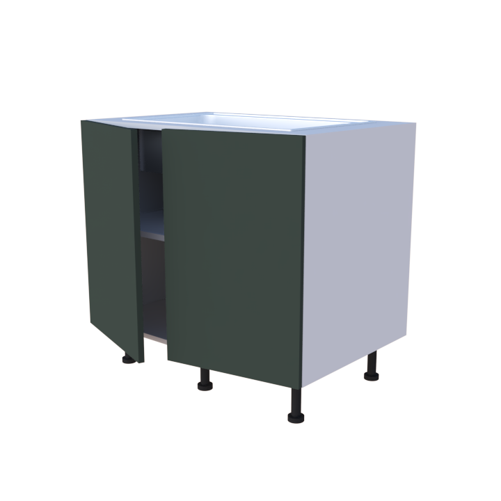 Meuble bas evier 2 portes - larg. 90cm - Haut. 85cm (pieds inclus)