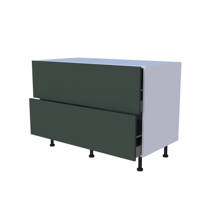 Meuble bas 2 casseroliers - Larg. 120cm - Haut. 85cm (pieds inclus)