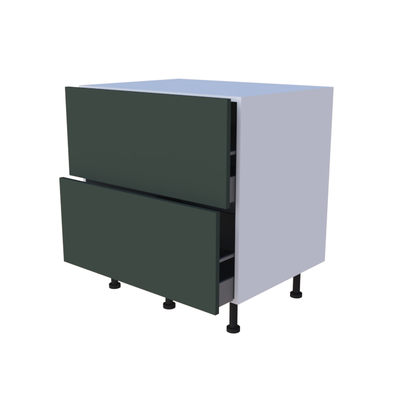 Meuble bas 2 casseroliers - Larg. 80cm - faible profondeur - Haut. 85cm (pieds inclus)