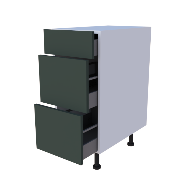 Meuble bas 3 casseroliers - larg. 35cm - Haut. 85cm (pieds inclus)