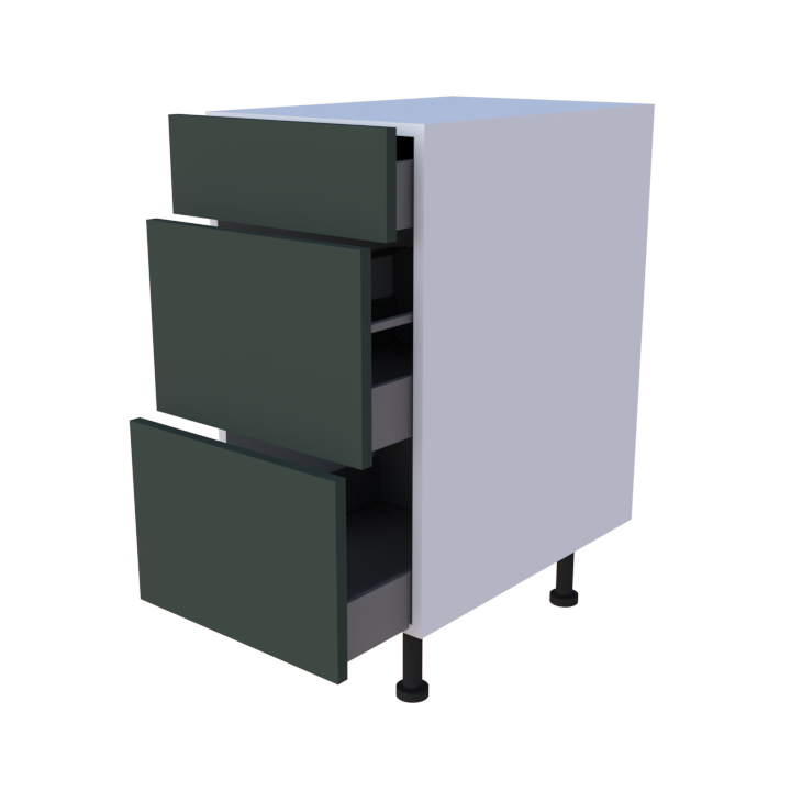 Meuble bas 3 casseroliers - larg. 40cm - Haut. 85cm (pieds inclus)