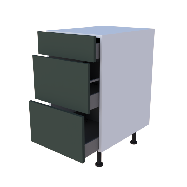 Meuble bas 3 casseroliers - larg. 45cm - Haut. 85cm (pieds inclus)