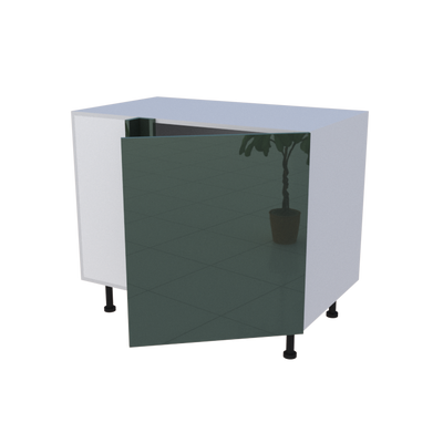 Meuble bas d'angle droite 1 porte - Larg. 100cm - Haut. 85cm (pieds inclus)