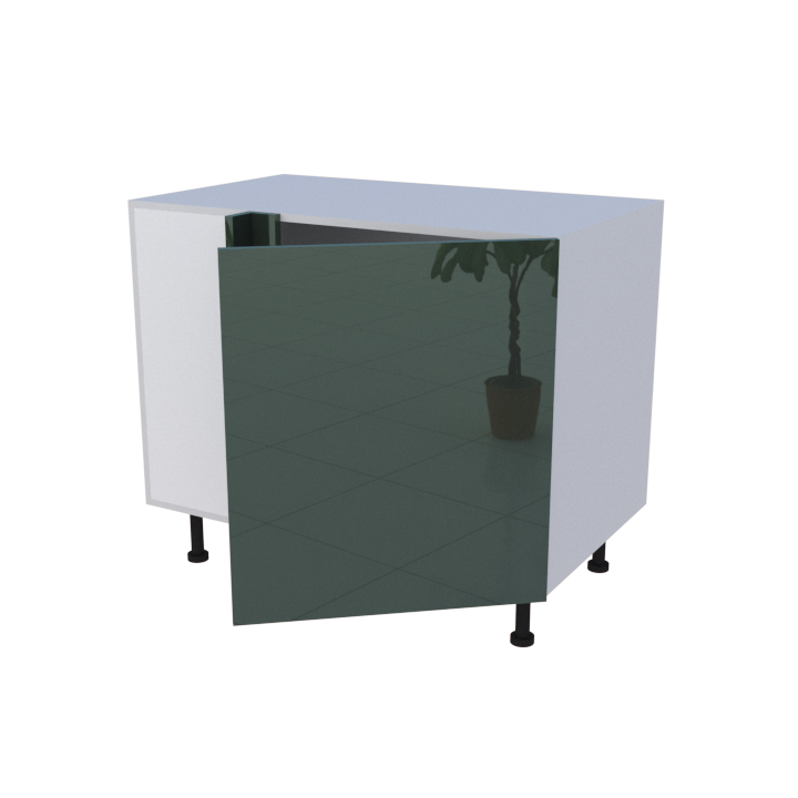 Meuble bas d'angle droite 1 porte - Larg. 100cm - Haut. 85cm (pieds inclus)