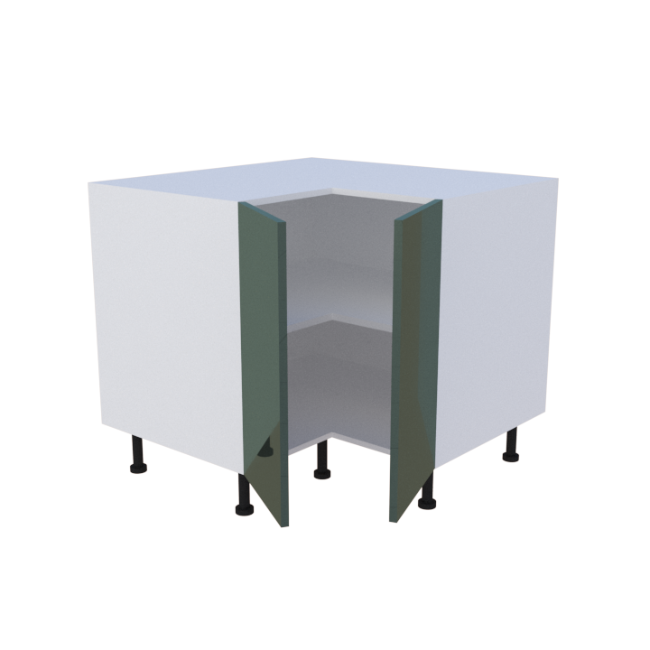 Meuble bas d'angle 2 portes - larg. 93cm - Haut. 85cm (pieds inclus)