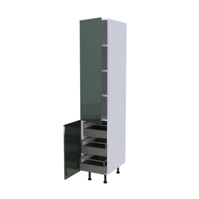 Colonne 2 portes + 3 casseroliers intérieures - Larg. 60cm - Haut. 215cm (pieds inclus)