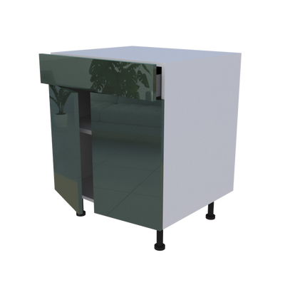 Meuble bas 2 portes + 1 tiroir - larg. 70 cm - Haut. 85cm (pieds inclus)