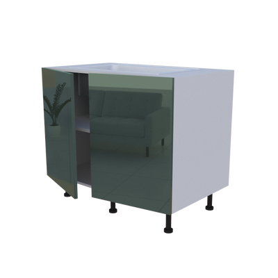 Meuble bas evier 2 portes - larg. 100cm - Haut. 85cm (pieds inclus)