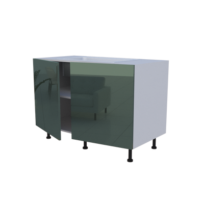 Meuble bas evier 2 portes - larg. 120cm - Haut. 85cm (pieds inclus)