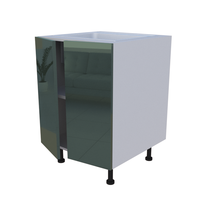 Meuble bas evier 2 portes - larg. 60cm - Haut. 85cm (pieds inclus)