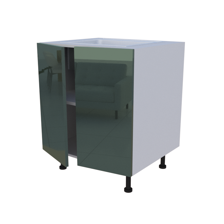 Meuble bas evier 2 portes - larg. 70cm - Haut. 85cm (pieds inclus)
