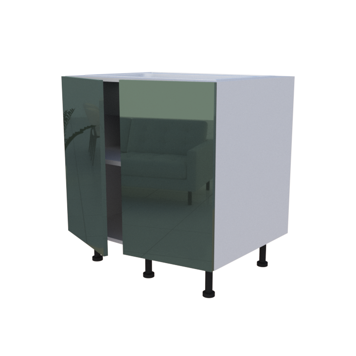 Meuble bas evier 2 portes - larg. 80cm - Haut. 85cm (pieds inclus)