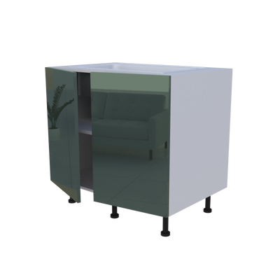 Meuble bas evier 2 portes - larg. 90cm - Haut. 85cm (pieds inclus)