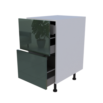 Meuble bas 2 casseroliers + 1 tiroir caché - Larg. 45cm - Haut. 85cm (pieds inclus)
