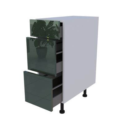 Meuble bas 3 casseroliers - larg. 30 cm - Haut. 85cm (pieds inclus)
