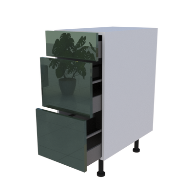 Meuble bas 3 casseroliers - larg. 35cm - Haut. 85cm (pieds inclus)
