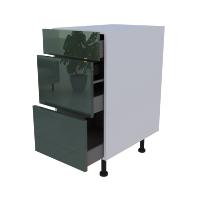 Meuble bas 3 casseroliers - larg. 40cm - Haut. 85cm (pieds inclus)