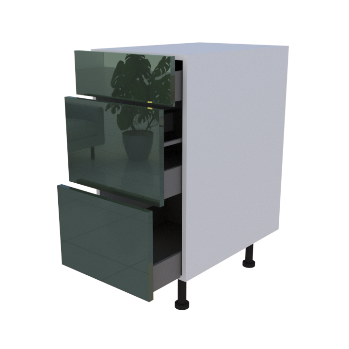 Meuble bas 3 casseroliers - larg. 40cm - Haut. 85cm (pieds inclus)