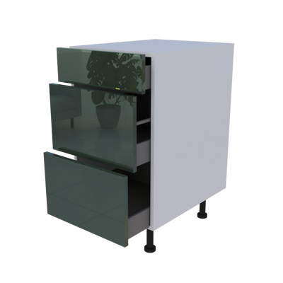 Meuble bas 3 casseroliers - larg. 45cm - Haut. 85cm (pieds inclus)