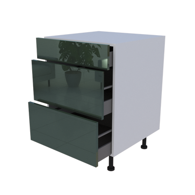 Meuble bas 3 casseroliers - larg. 60cm - Haut. 85cm (pieds inclus)