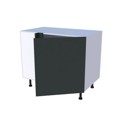 Meuble bas d'angle droite 1 porte - Larg. 100cm - Haut. 85cm (pieds inclus)