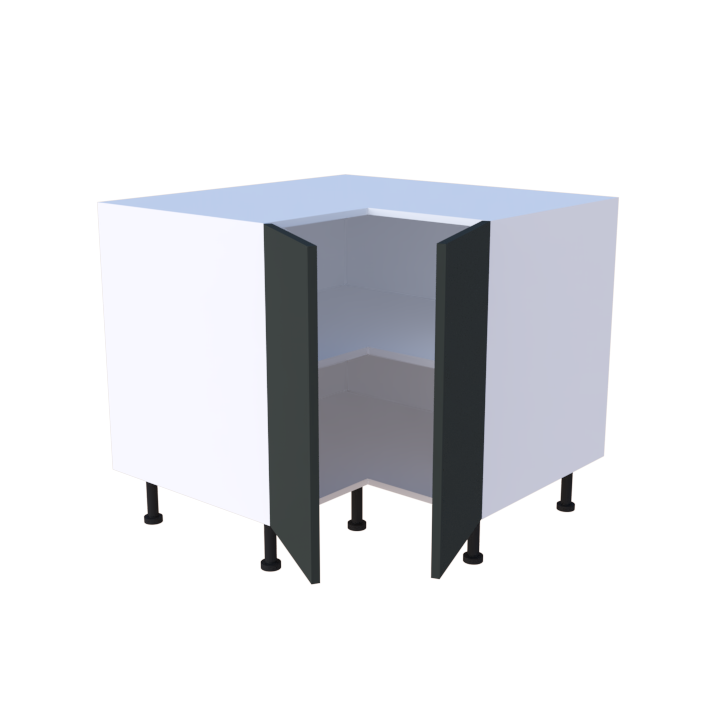 Meuble bas d'angle 2 portes - larg. 93cm - Haut. 85cm (pieds inclus)