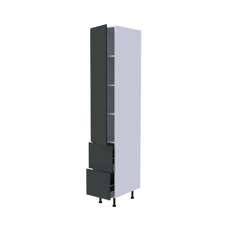 Colonne 1 porte + 2 casseroliers - Larg. 40cm - Haut. 235cm (pieds inclus)