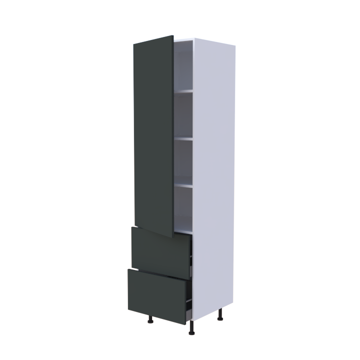 Colonne 1 porte + 2 casseroliers - Larg. 60cm - Haut. 235cm (pieds inclus)