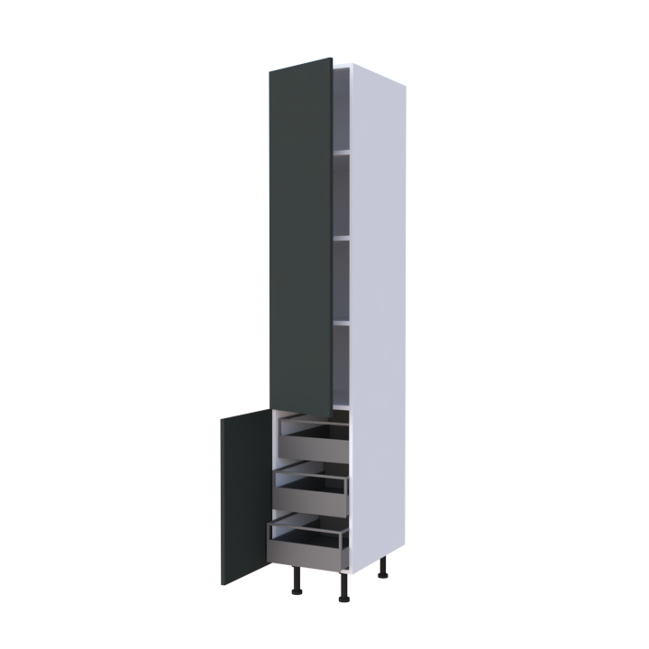 Colonne 2 portes + 3 tiroirs intérieurs - Larg. 40cm - Haut. 235cm (pieds inclus)