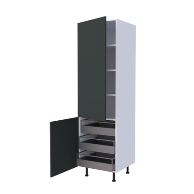 Colonne 2 portes + 3 tiroirs intérieurs - Larg. 60cm - Haut. 215cm (pieds inclus)
