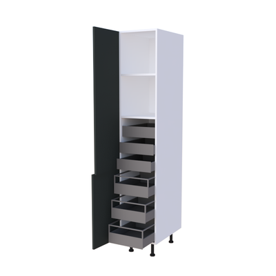 Colonne 2 portes + 6 tiroirs intérieurs - Larg. 40cm - Haut. 215cm (pieds inclus)