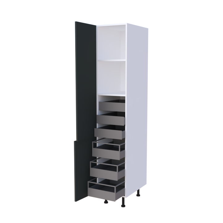 Colonne 2 portes + 6 tiroirs intérieurs - Larg. 40cm - Haut. 215cm (pieds inclus)