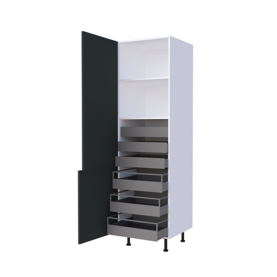 Colonne 2 portes + 6 tiroirs intérieurs - Larg. 60cm - Haut. 215cm (pieds inclus)