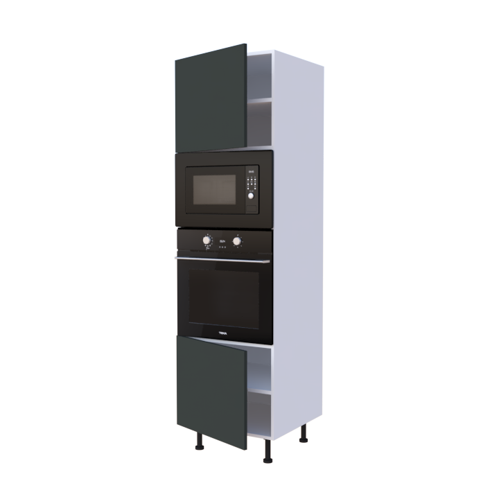 Colonne Four et micro onde + 2 portes - Larg. 60cm - Haut. 215cm (pieds inclus)