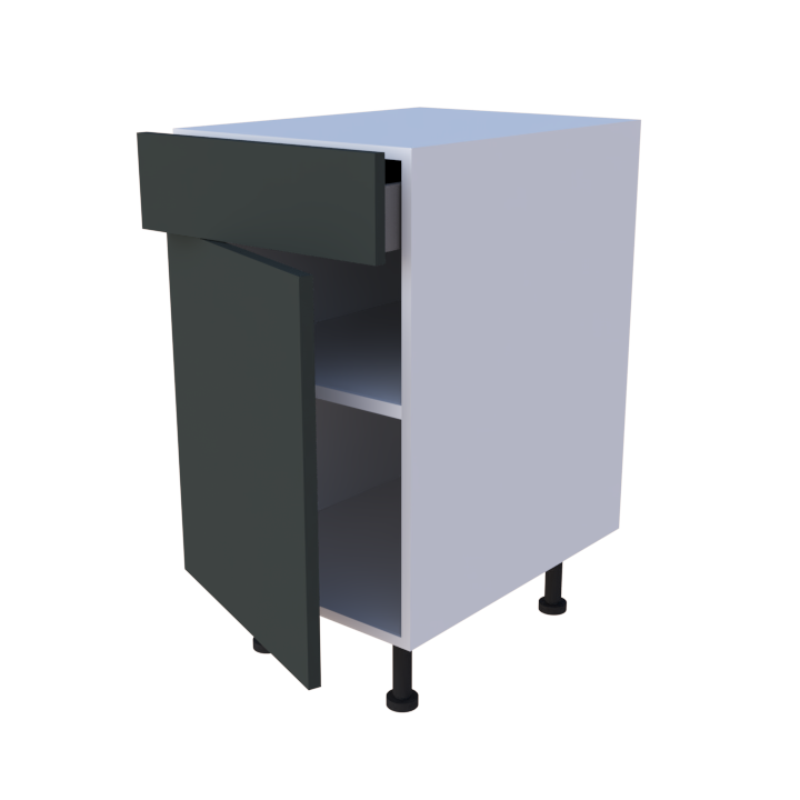 Meuble bas 1 porte + 1 tiroir  - Larg. 45cm - Haut. 85cm (pieds inclus)