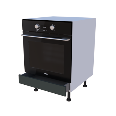 Meuble bas four tiroir - larg. 60cm - Haut. 85cm (pieds inclus)
