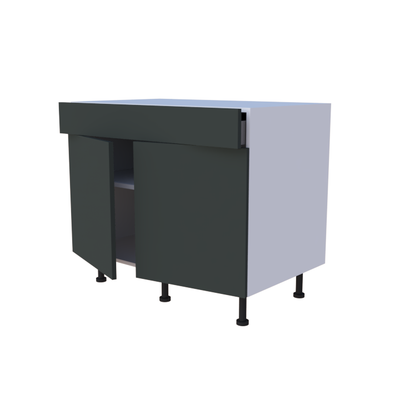 Meuble bas 2 portes + 1 tiroir - larg. 100 cm - Haut. 85cm (pieds inclus)